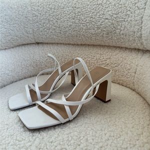 H&M white square toe heels - 7.5